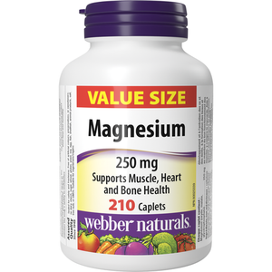 Webber Naturals  Magnesium 250 mg,  (Value Size) 210 Caplets