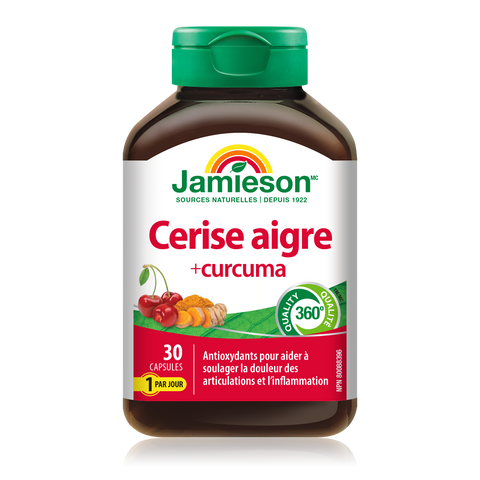 Jamieson Tart Cherry + Turmeric 30 capsules 健美生 French Canada Cerise aigre