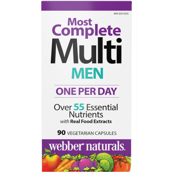 Webber Naturals  Men's Most Complete Multi, 90 Vegetarian Capsules