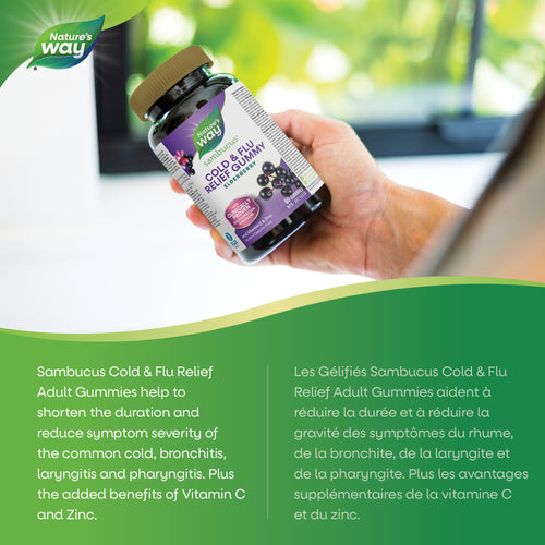 Nature's Way sambucus Cold & Flu Relief Gummy Elderberry Usage