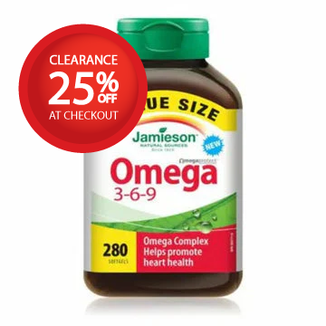 【清仓特价】Jamieson Omega 3-6-9 鱼油，280 粒软胶囊 有效期至2026年1月