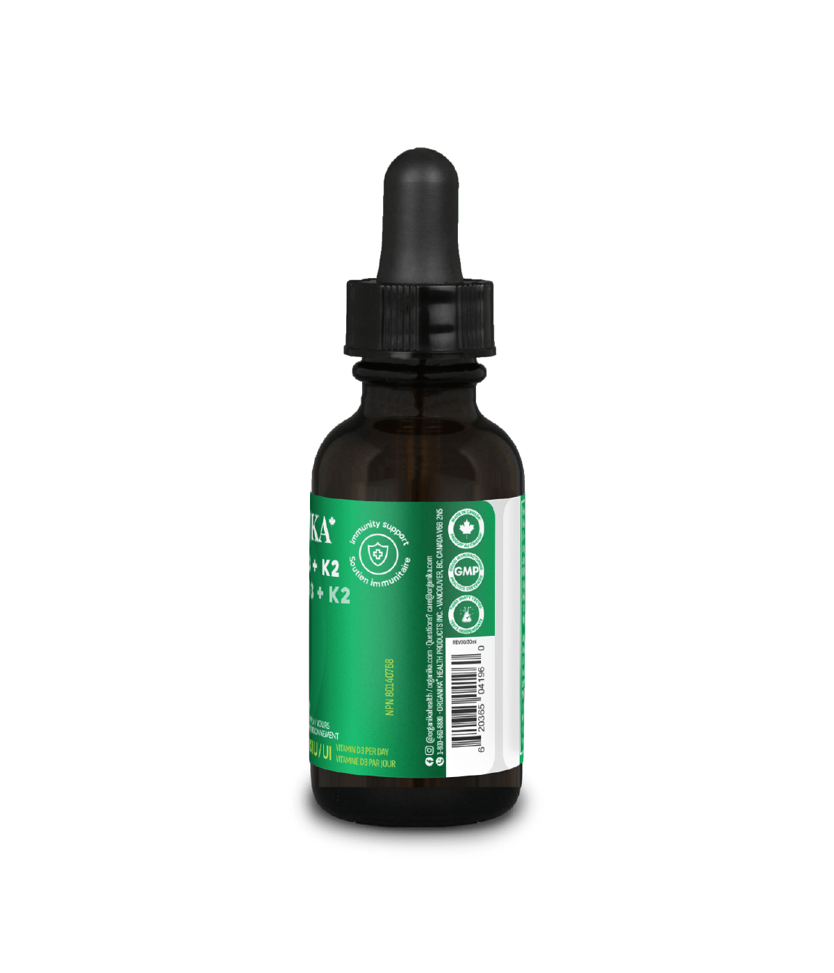 6x Organika Liquid Vitamins D3 + K2, 30ml Bundle