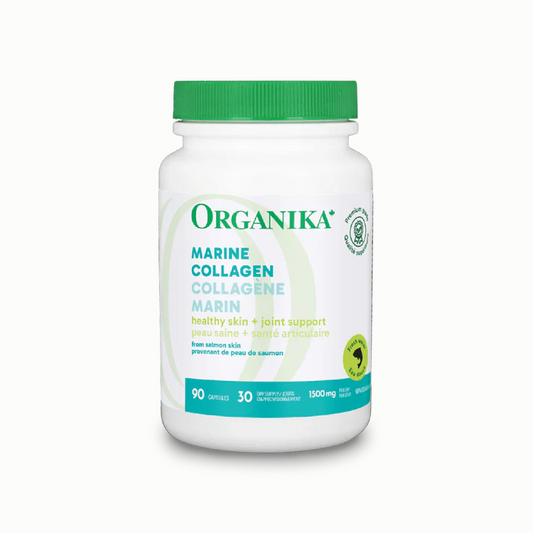 Organika Marine Collagen supplement bottle on a white background natvd