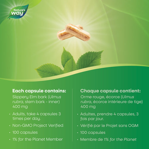 Nature's Way Slippery Elm Bark 100 capsules