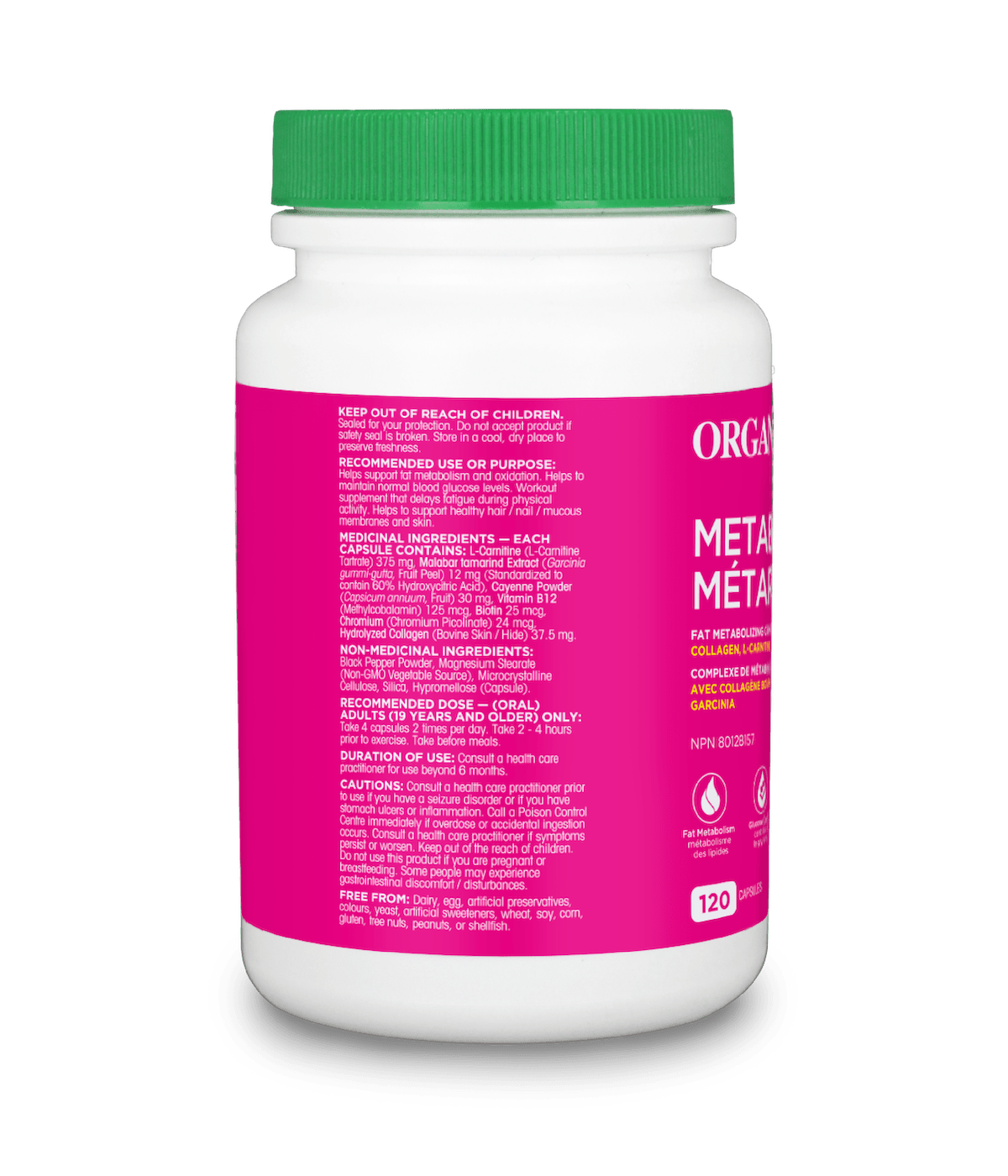 Organika Metaboost 120 capsules canadian label version sold on natvd.com