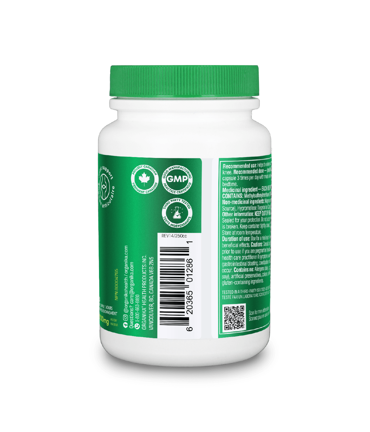 6x Organika MSM (Methyl-Sulfonyl-Methane) 1000 mg 90 veg capsules Bundle