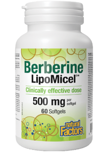 Natural Factors Berberine LipoMicel 500mg , 60 Softgels