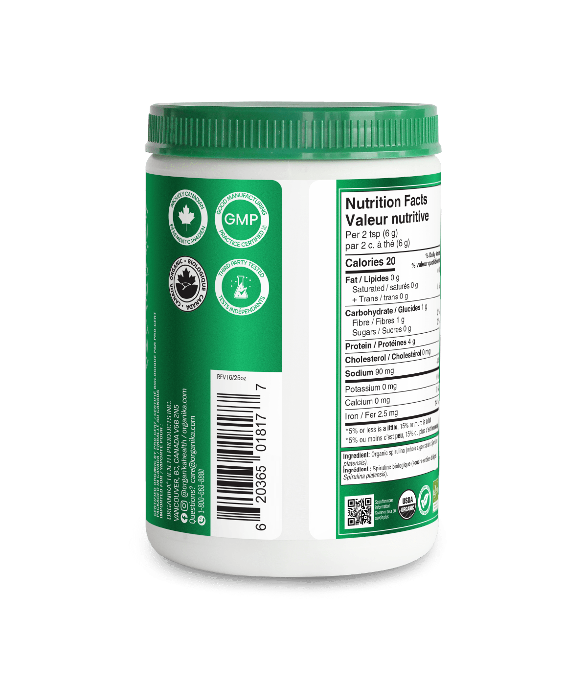 Organika 天然有机螺旋藻粉, 300克