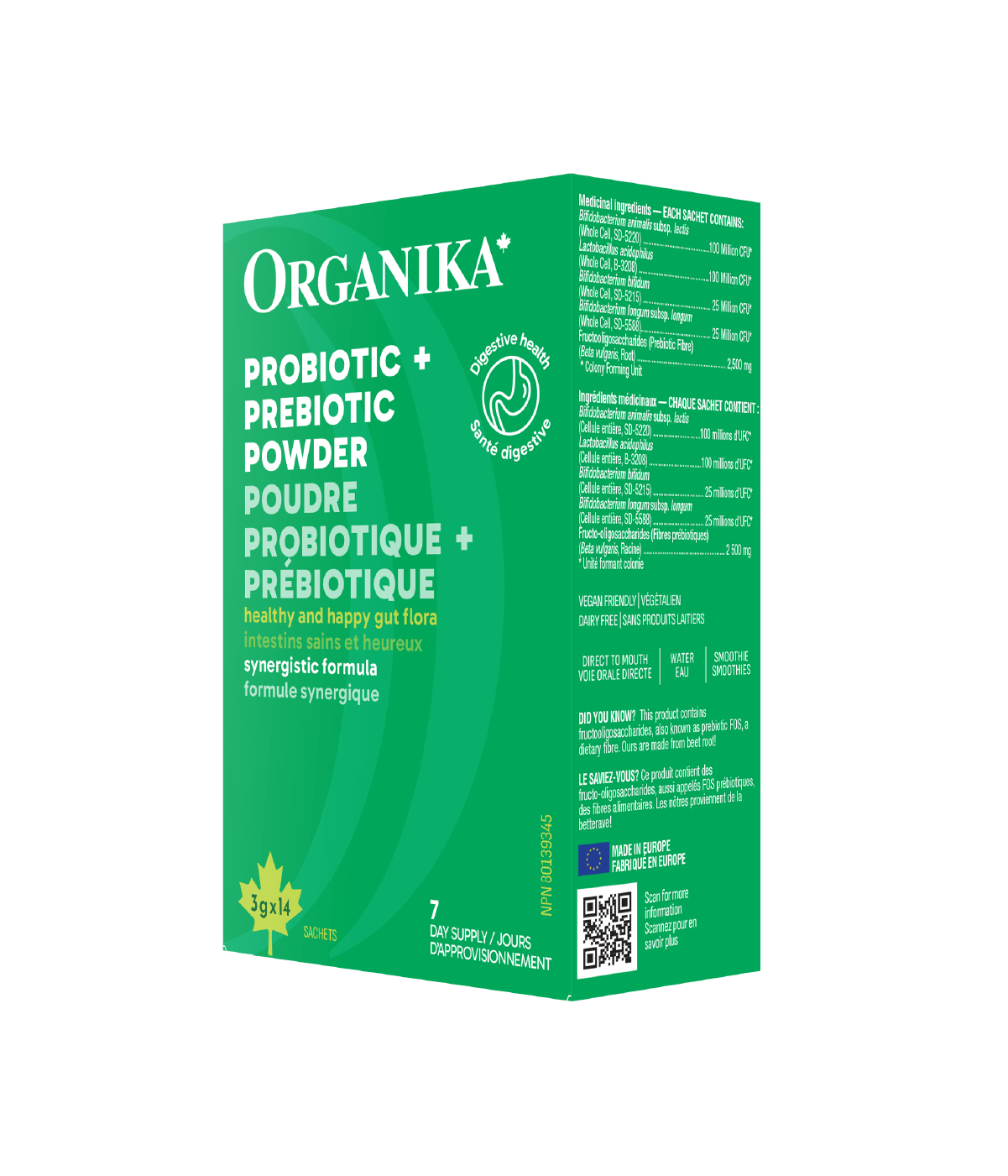6x Organika Probiotic + Prebiotic Powder, 3g x 14 sachets Bundle