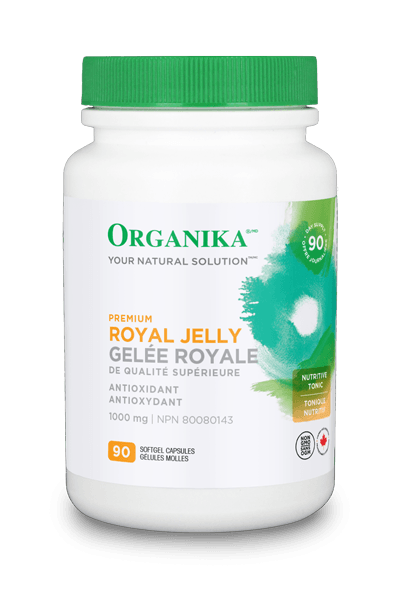 Organika Royal Jelly 1000mg 90 softgels bottle with Canadian label 