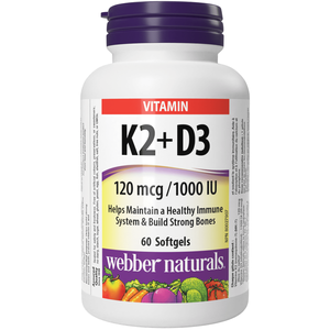 Webber Naturals 维生素K2+D3, 60粒软胶囊