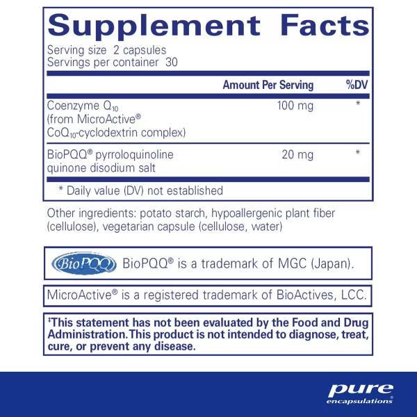 Pure Encapsulations, SR-CoQ10 with PQQ, 60 Vegetable Capsules