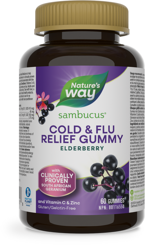 Nature's Way sambucus Cold & Flu Relief Gummy Elderberry Canada