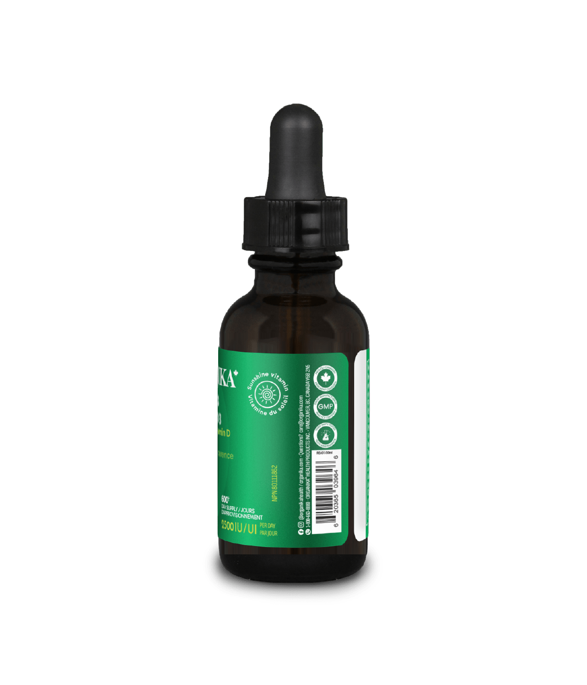 6x Organika Vitamin D3 Liquid 2500IU 30ml Bundle