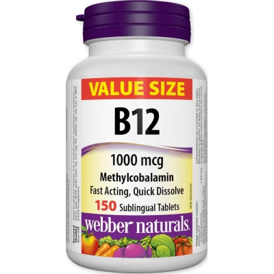 Webber Naturals B12 Value size bottles sold online natvd.com