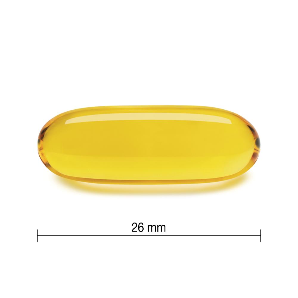 Jamieson Omega 3-6-9 1200 mg 180 softgels 健美生 photo of capsule 26 mm length