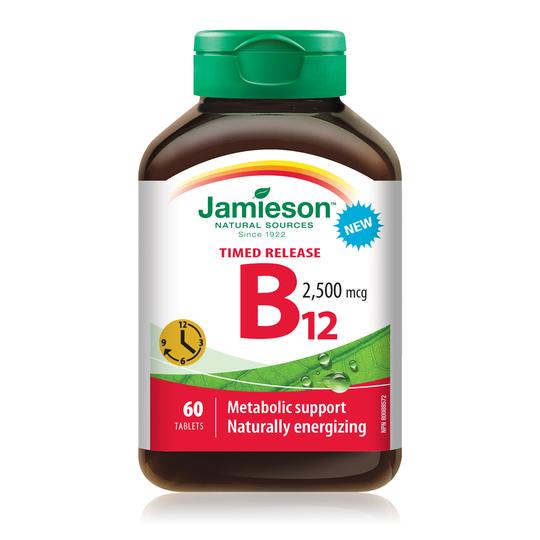 健美生 Jamieson Vitamin B12 2,500mcg Time Release, 60 tablets Canada