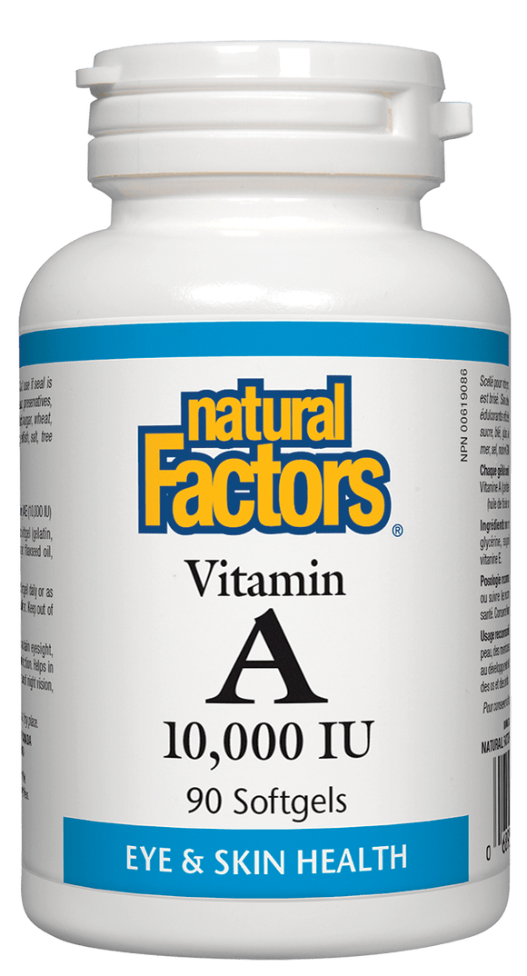 維生素A (Vitamin A), 10,000iu, 90軟膠囊