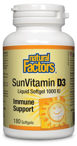 Natural Factors SunVitamin D3 1000 IU 180 softgels