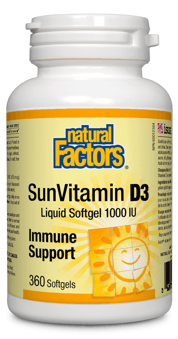 Natural Factors 阳光维生素 D3 1000IU ，360粒软胶囊