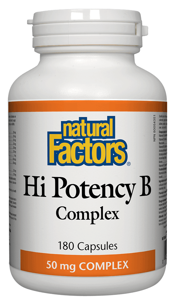 Natural Factors Hi Potency B Complex, 50mg, 180 caps