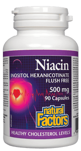 Natural Factors No Flush Niacin 500 mg, 90 capsules