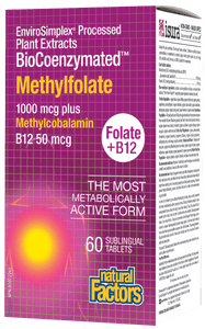 Natural Factors BioCoenzymated Methylfolate 1000mcg  plus B12 60 tablets