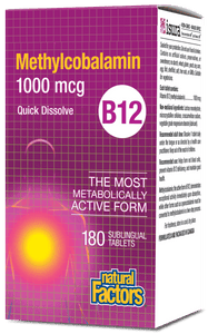 維生素B12，甲基氰鈷胺，1000mcg, 180錠素食含片