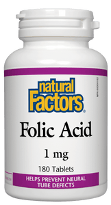 Natural Factors Folic Acid 1 mg, 180 tabs