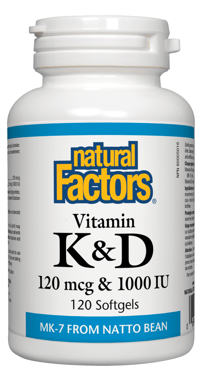 Natural Factors 维他命 K & D, 120软胶囊