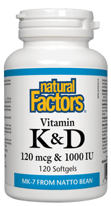 Natural Factors Vitamin K & D, 120 Softgels