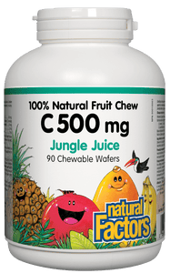 Natural Factors 儿童咀嚼式维生素C，丛林果汁，500毫克，90片
