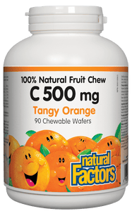 Natural Factors 维他命 C 500 毫克 甜橙口味，90片咀嚼片