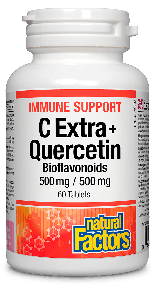 Natural Factors C Extra + Quercetin 500 mg / 500 mg · Bioflavonoids, 60 tablets