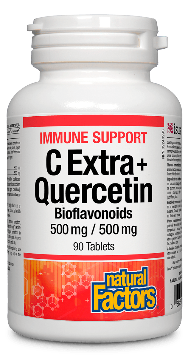 Natural Factors C Extra + Quercetin 500 mg / 500 mg · Bioflavonoids, 90 tablets