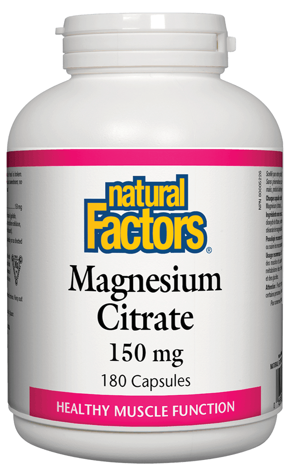 Natural Factors Magnesium Citrate 150 mg, 180 caps
