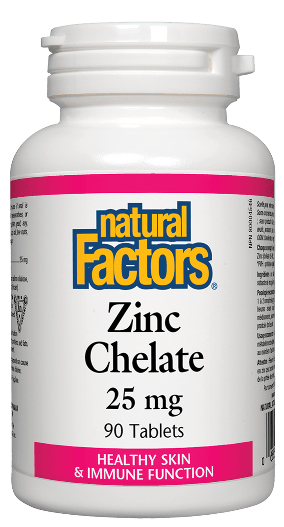 Natural Factors Zinc Chelate 25mg, 90 tablets