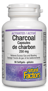 Natural Factors Activated Charcoal Capsules 250 mg, 90 softgels