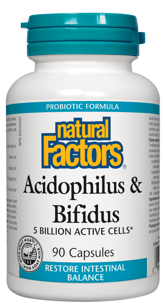 Natural Factors Acidophilus and Bifidus, 5 billion 90 caps