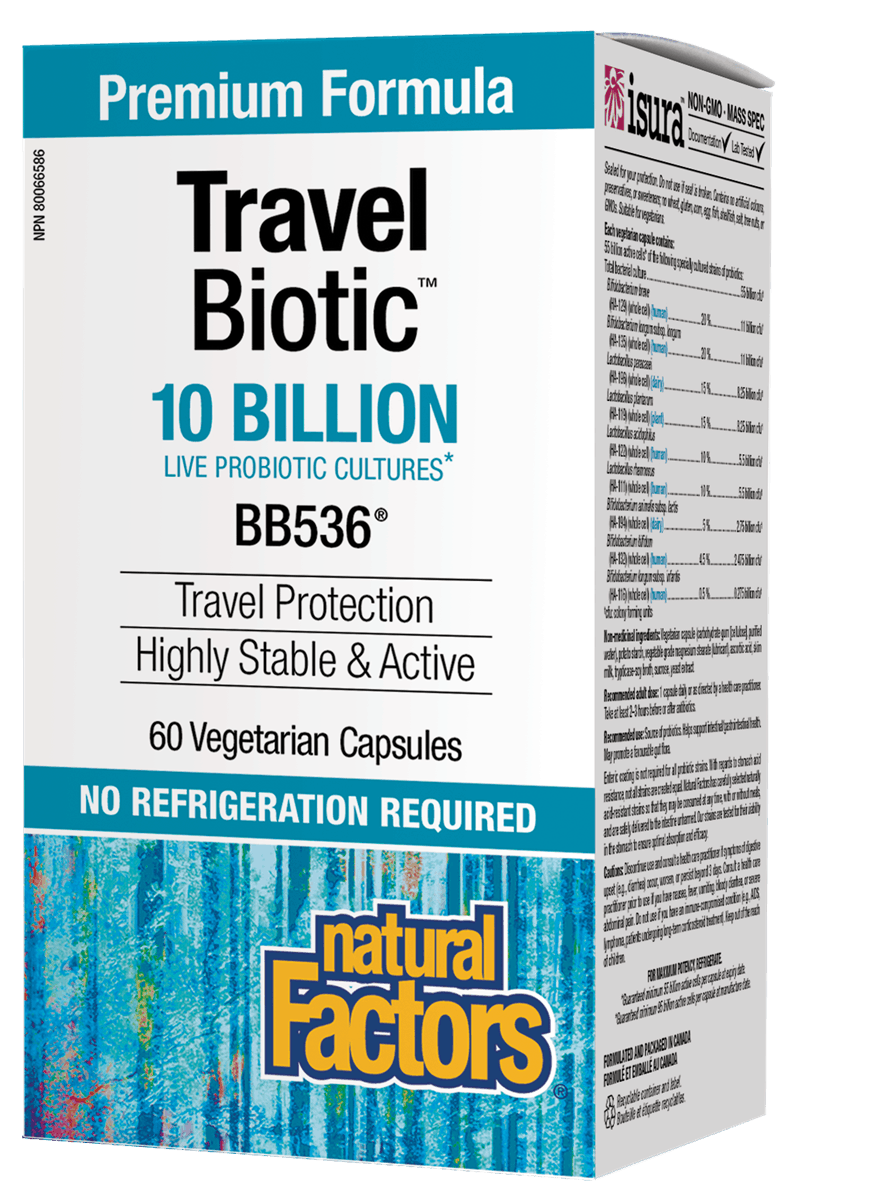 Natural Factors Travel Biotic BB536 10 Billion 60's