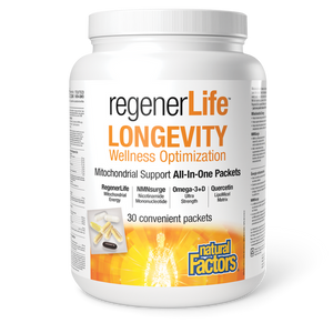 Natural Factors RegenerLife Longevity Wellness Optimization, 30 packets
