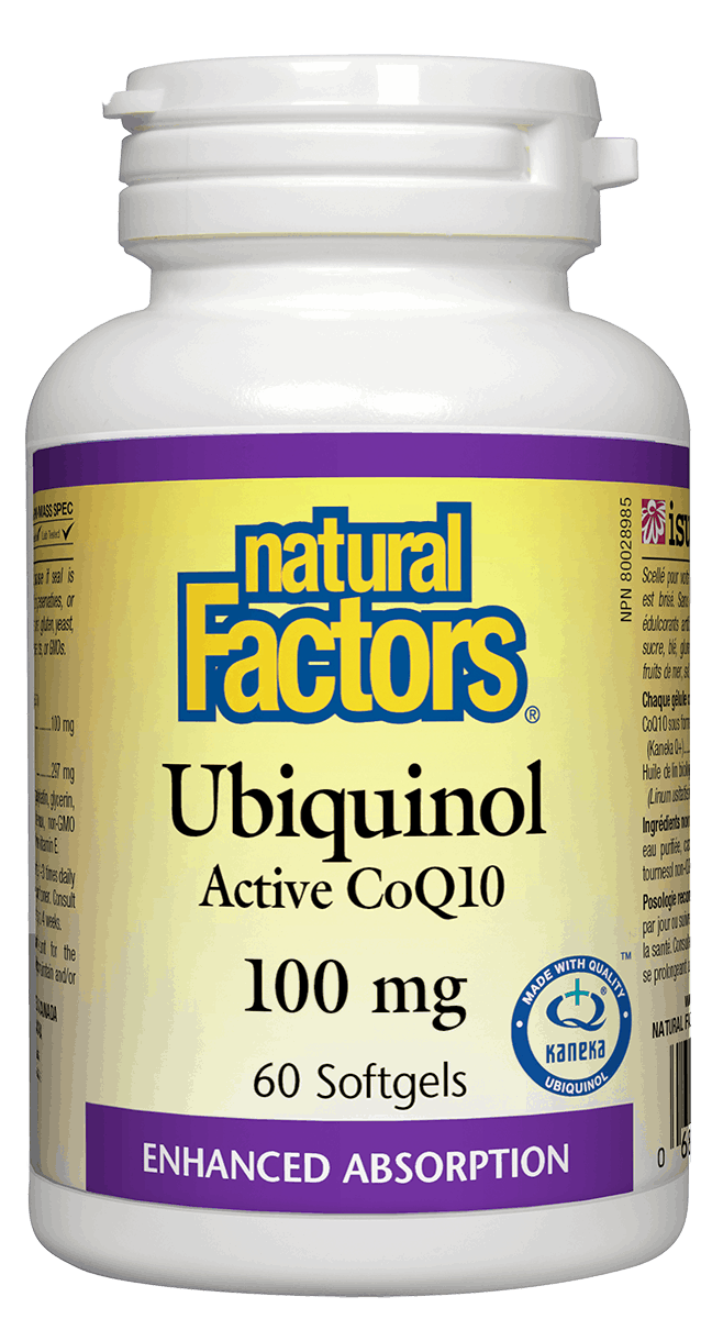 Natural Factors Ubiquinol QH Active CoQ10, 100 mg, 60 softgels Canadian 