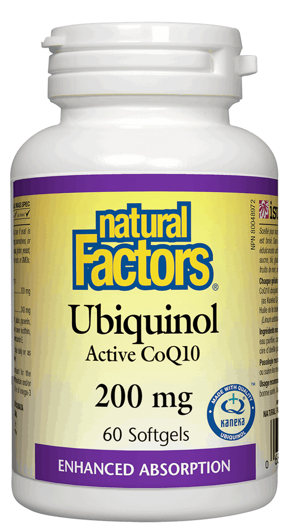 Natural Factors Ubiquinol QH® Active CoQ10 200 mg 60 Softgels