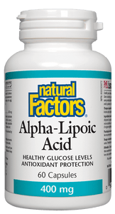 Natural Factors Alpha Lipoic Acid, 400mg, 60 caps