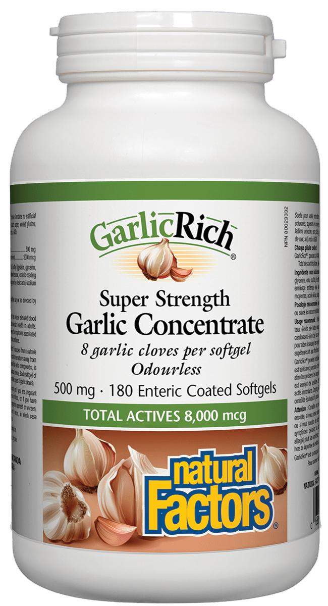 Natural Factors 大蒜素 500 毫克，180 粒軟膠囊