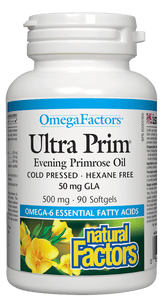 Natural Factors Ultra Prim Evening Primrose Oil, 500mg, 90 softgels