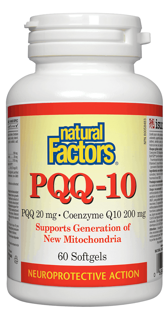 Natural Factors PQQ及輔酶素Q10, 60粒軟膠囊