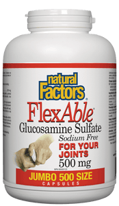 Natural Factors FlexAble&trade; Glucosamine Sulfate, Sodium Free, 500 capsules