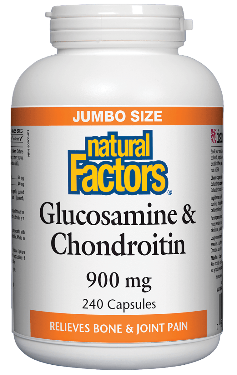 Natural Factors Glucosamine & Chondroitin 900 mg 240 capsules sold by natvd.com Canada