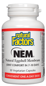 Natural Factors NEM®天然蛋殼膜,緩解關節疼痛,500毫克,30粒素食膠囊